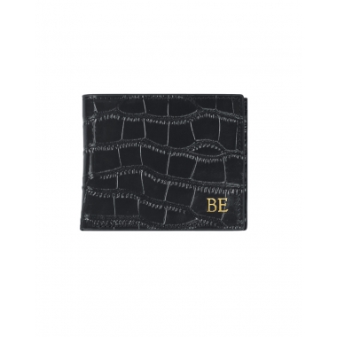 Ted Bi-Fold Wallet - Black Mock-Croc